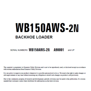 Komatsu WB150AWS-2N Backhoe Loader Service Manual